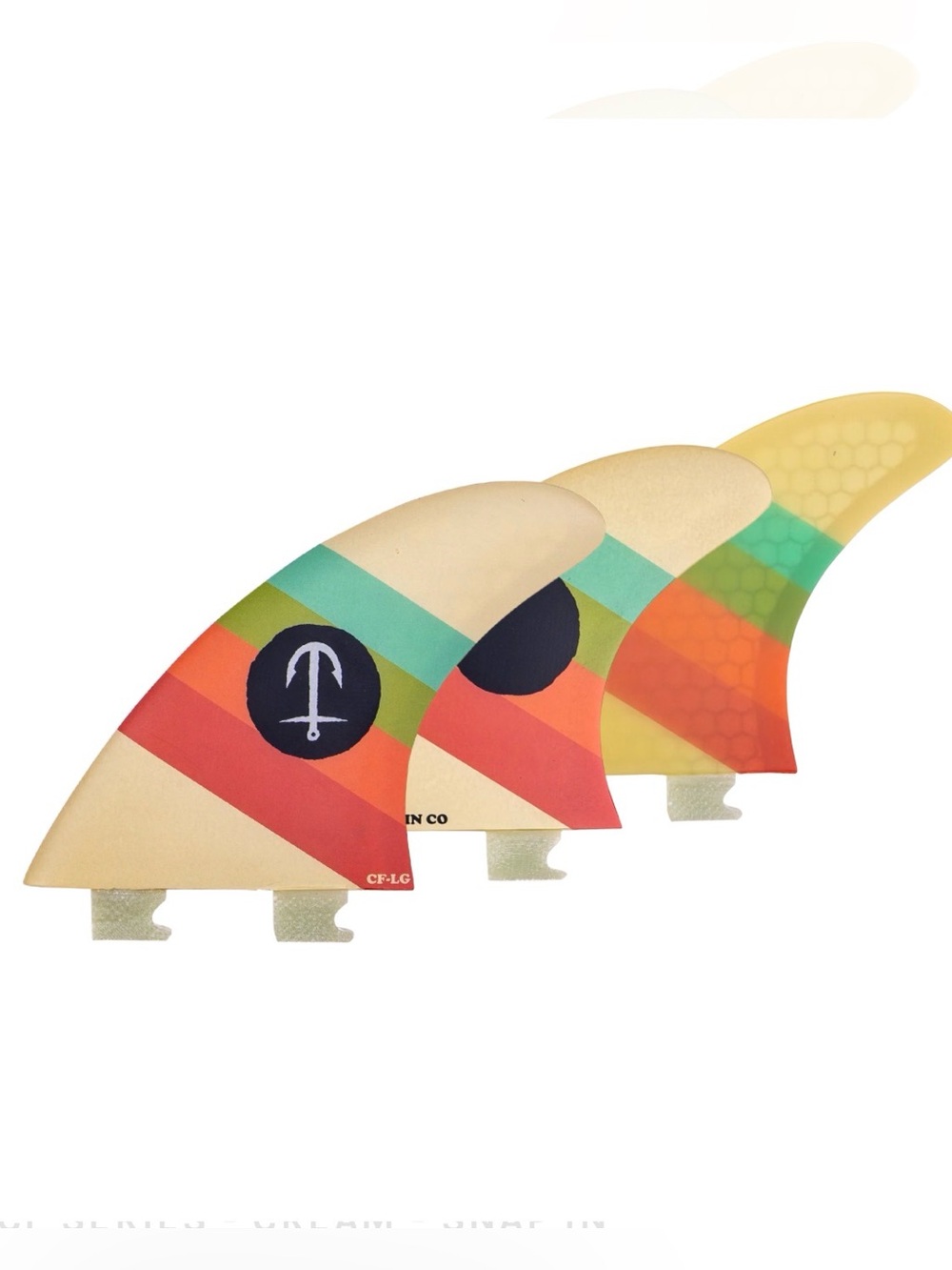 Captain Fin Rasta CF Series SM FCS 2 Libtech Snap-In Surfboard Fins honeycomb
